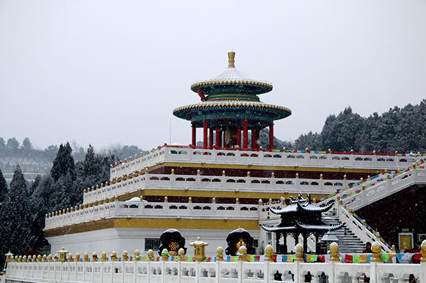 清东陵万佛缘冬日雪景观